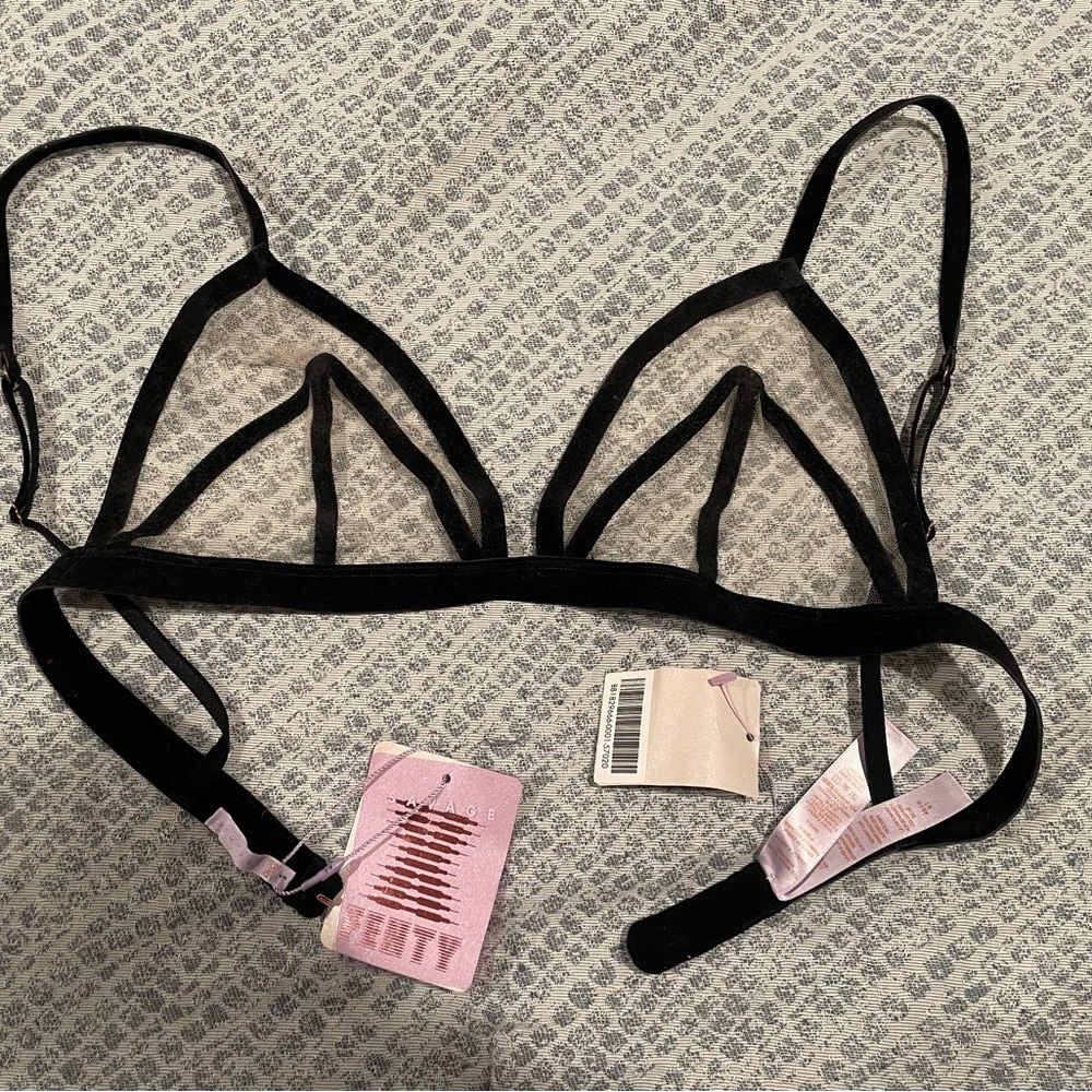 SOLD Savage x Fenty Triangle Velvet Bralette